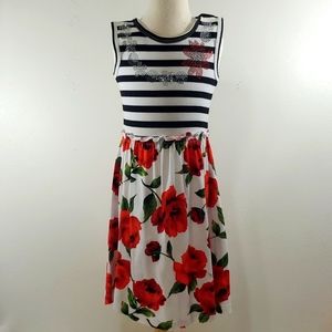 Mignone black and white with roses little girls dress size 3T